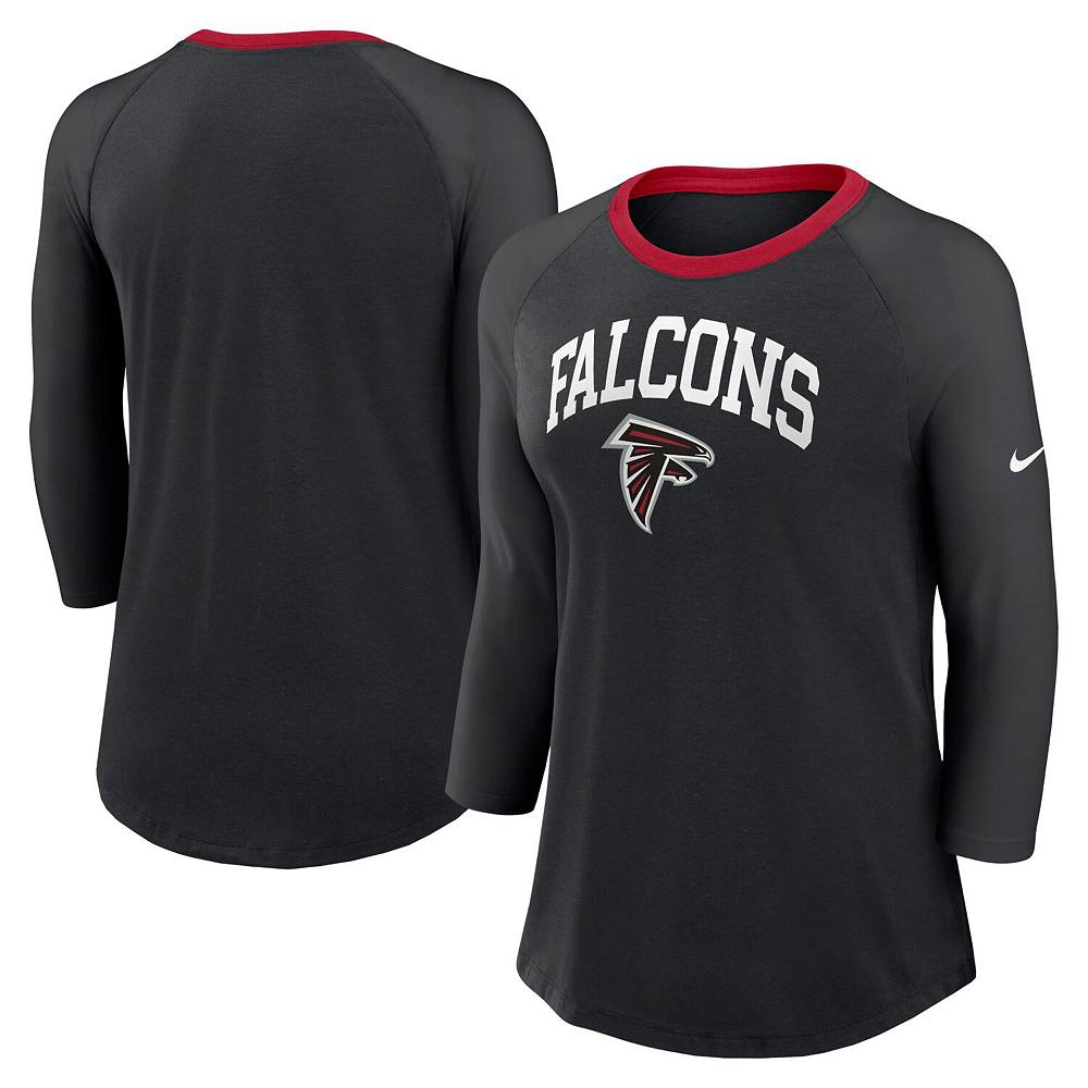 

Женская черная футболка Nike Atlanta Falcons реглан с рукавом 3/4, цвет Fal Black