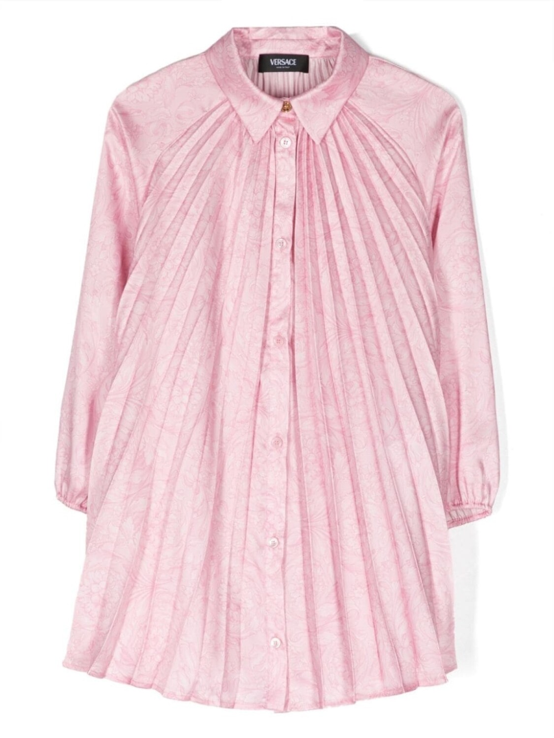 

Versace Kids плиссированное платье с принтом Barocco, розовый