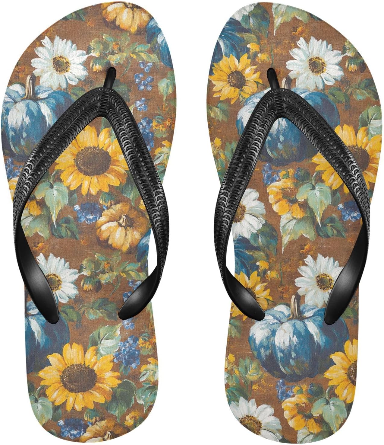 

Шлепанцы с подсолнухами, осенние, с тыквами, пляжные, летние, повседневные, для женщин и мужчин, тапочки для душа 20858851 Kfbe, Fall Pumpkin