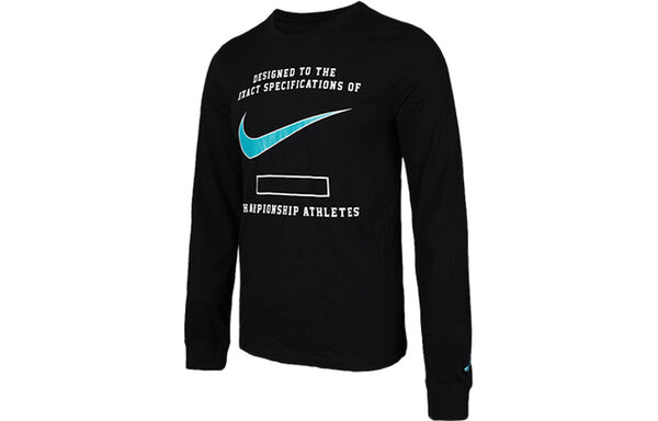 Футболка спортивная повседневные спортивные с длинными рукавами Nike, черный — фото 3