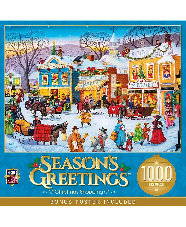 

Шедевры: праздничные поздравления — рождественские покупки, пазл из 1000 деталей Masterpieces Puzzles, multicolor