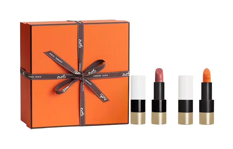 Two Tone Lipstick Box Makeup Sets, легко растушевывается HERMES, satin lipstick #21 + satin lipstick #75 — фото 3