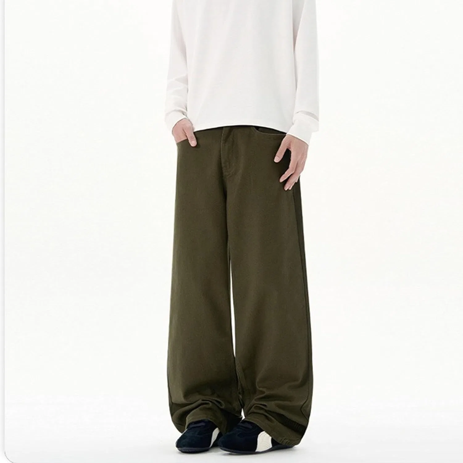Джинсы свободные Men's Hip Hop, Green — фото 4