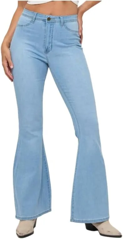 

LOVER BRAND FASHION Женские джинсы с высокой талией и расклешенным низом в стиле ретро