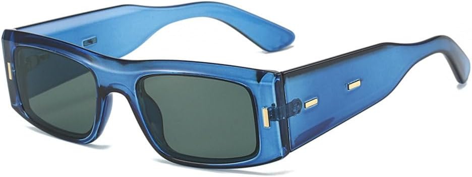 

Маленькие прямоугольные солнцезащитные очки для женщин и мужчин, для путешествий, роскошные мужские очки, женские очки с защитой от УФ-излучения UV400, ретро TYUVIVO, Blue