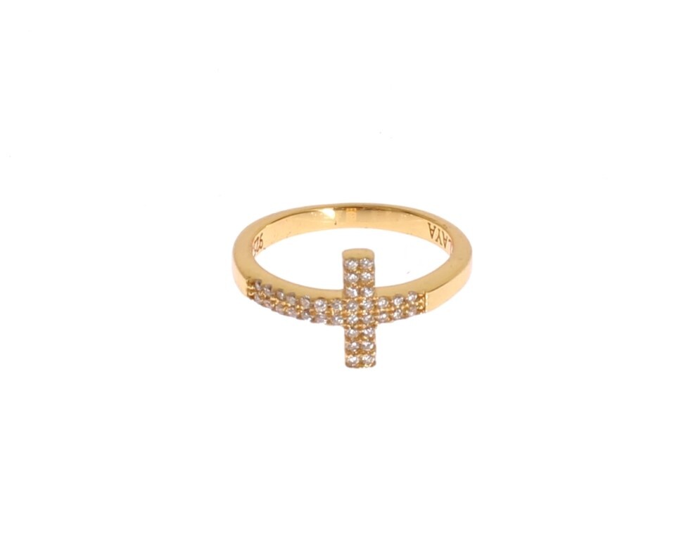 

Элегантное позолоченное серебряное кольцо с фианитами Nialaya Jewelry, золотой