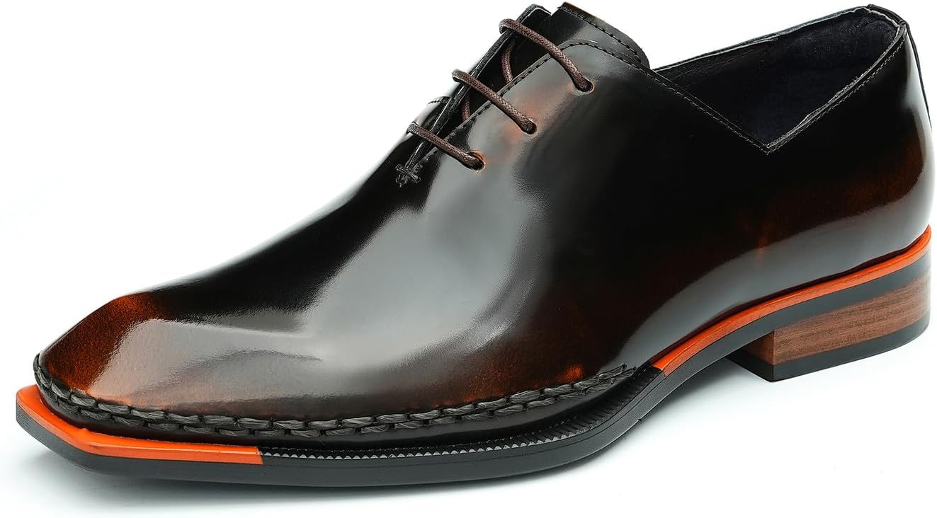 

Мужские оксфорды Santimon, формальные кожаные дерби, модные деловые и свадебные туфли, вечерние, смокинговые, повседневные цельнокожаные оксфорды для прогулок, коричневый