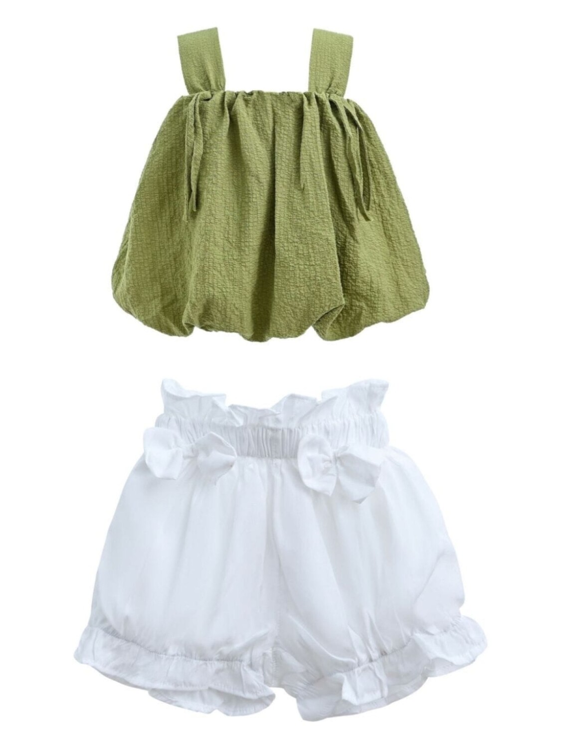 

Mimi Tutu комплект из хлопковых шорт с оборками, зеленый