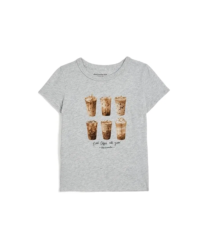 Футболка с принтом Iced Coffee Classic Tee abercrombie kids, Light Grey Heather