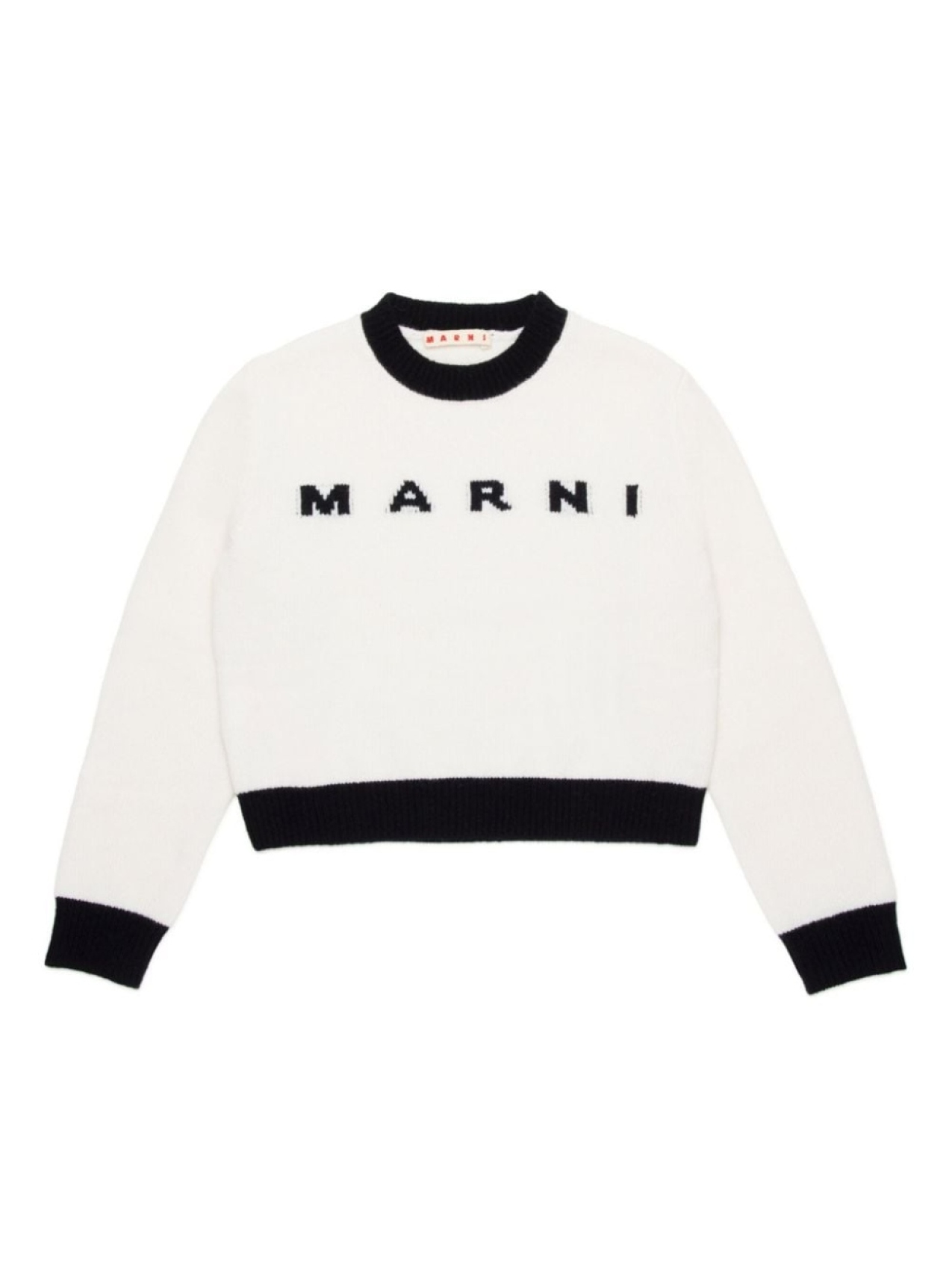 

Marni Kids джемпер вязки интарсия с логотипом, белый