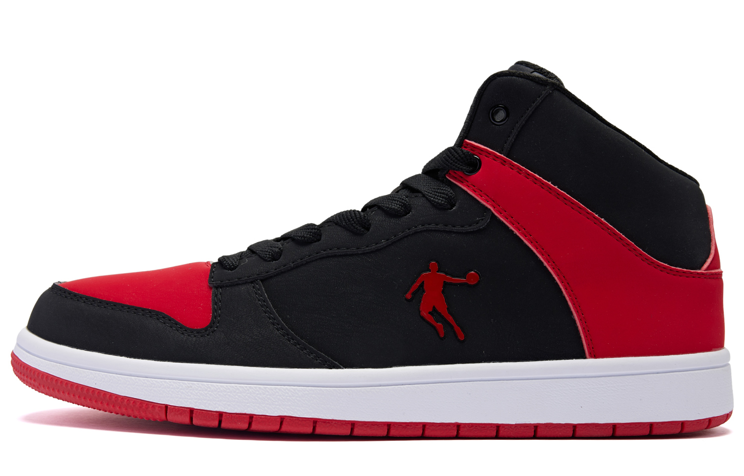 

Qiaodan Мужские высокие скейтборд-кепы, черный с красными элементами