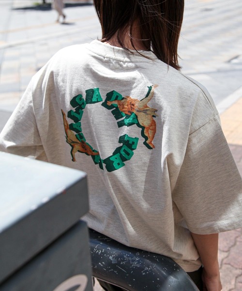 

ZIP FIVE Футболка унисекс с принтом на спине и логотипом спереди, короткий рукав, стритвейр, цвет слоновая кость