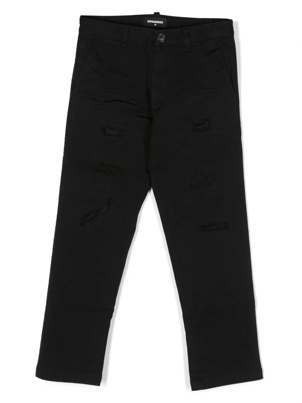 

Прямые джинсы средней посадки DSQUARED2 KIDS, черный