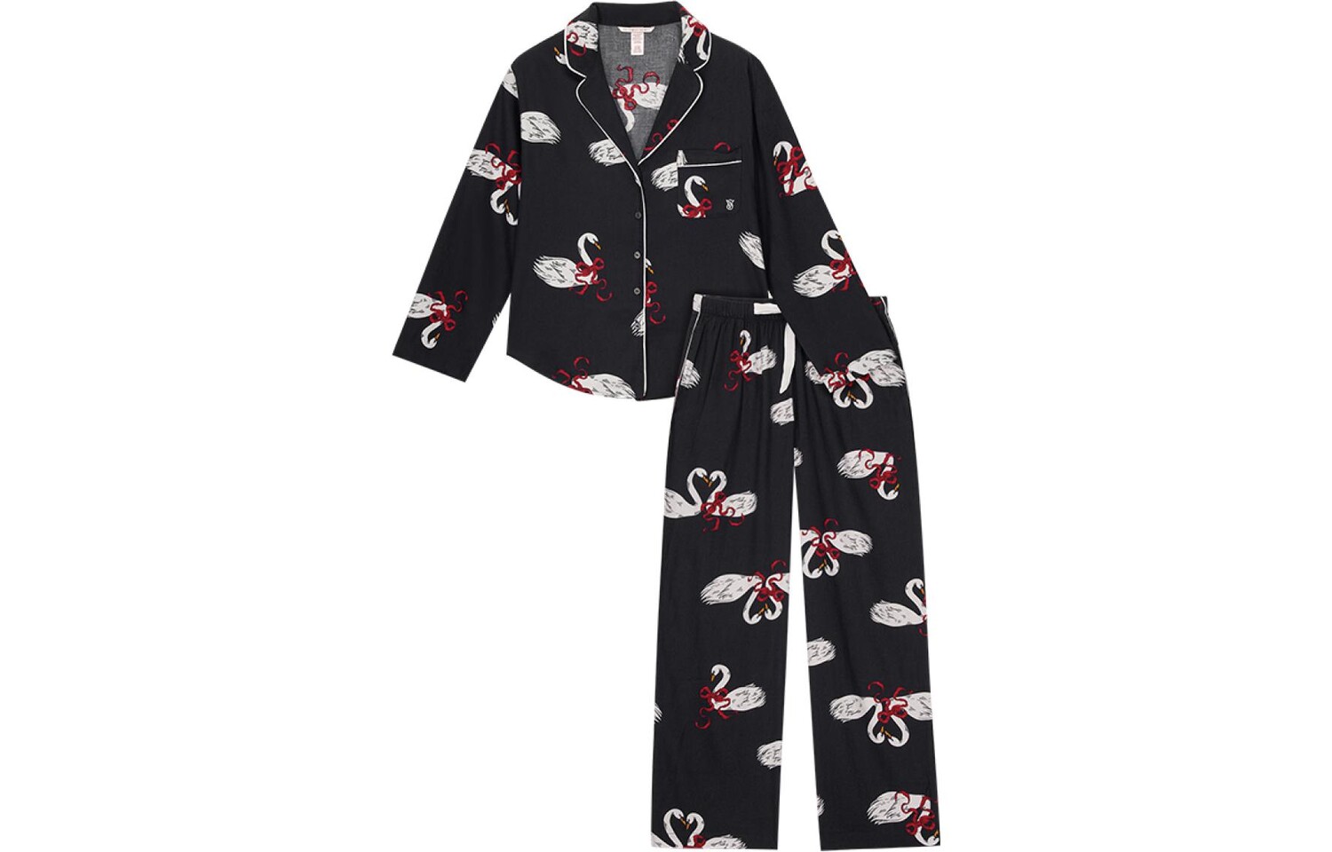 

Женский пижамный комплект Victoria's Secret, цвет Black swan print