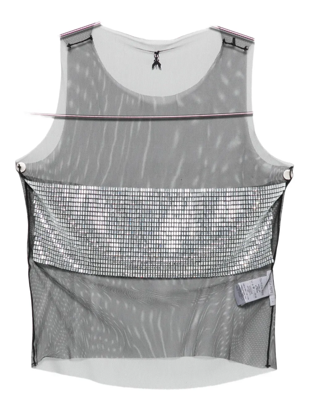 

Майка, украшенная стразами Patrizia Pepe, металлик