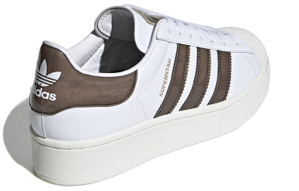 Кроссовки (WMNS) adidas BlackPinkadidas originals Superstar Bold 'White Brown', белый — фото 3