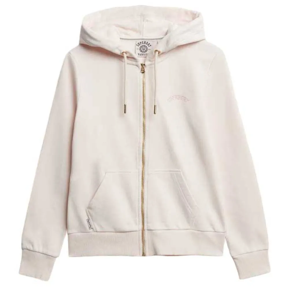 

Толстовка Superdry Essential Logo full zip, бежевый