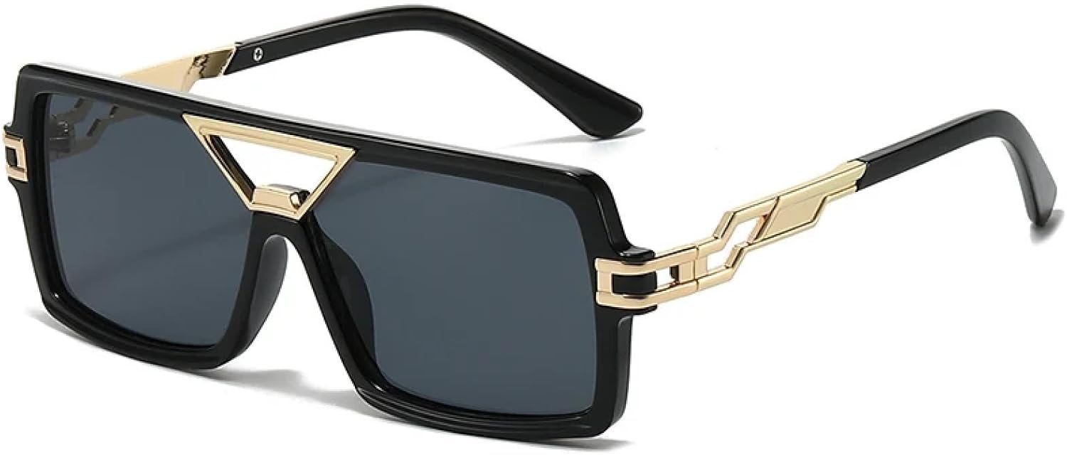 

Модные солнцезащитные очки с двойной перемычкой для женщин, ретро-очки с градиентными линзами, защита от УФ-излучения UV400 для мужчин, трендовые и уникальные солнцезащитные очки TVTBBVV, Black Gray