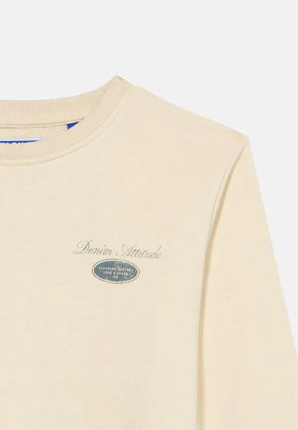 Свитшот с графическим принтом jjedover и круглым вырезом Jack & Jones Junior, Antique White — фото 3
