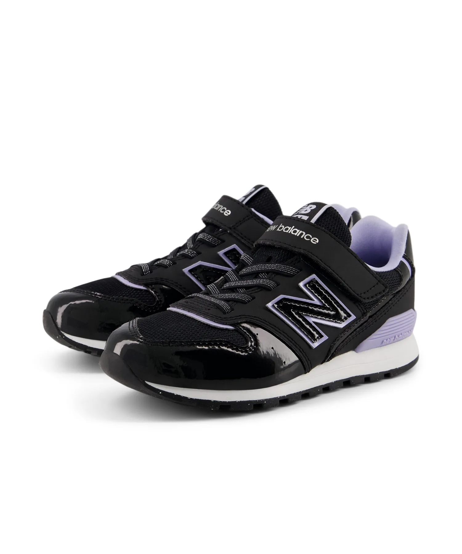 Детские кроссовки на липучках 996 Bungee with Top Strap New Balance чёрно-фиолетовые — фото 3