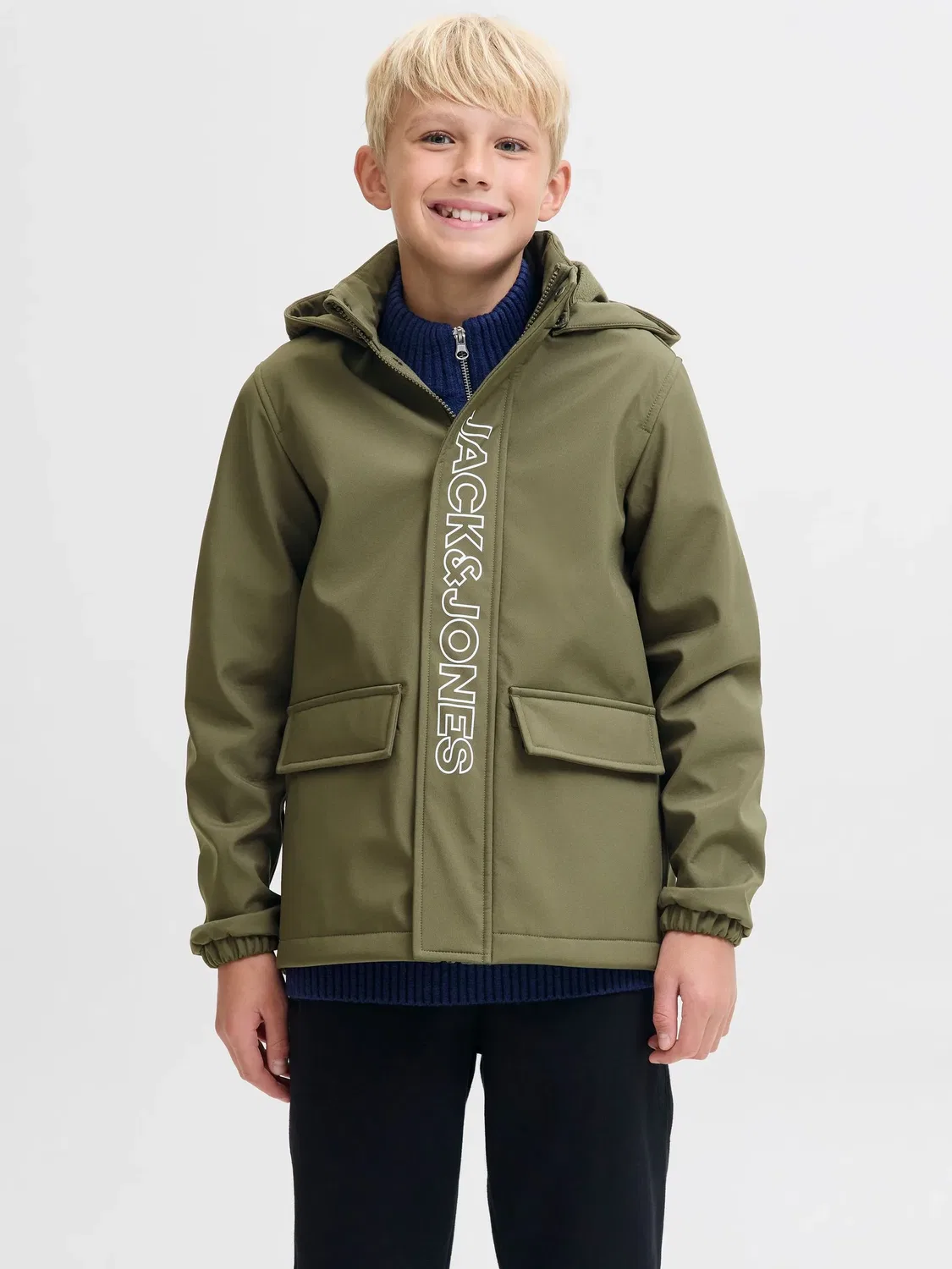 Софтшелл-куртка с капюшоном JACK & JONES Junior, grape leaf — фото 3