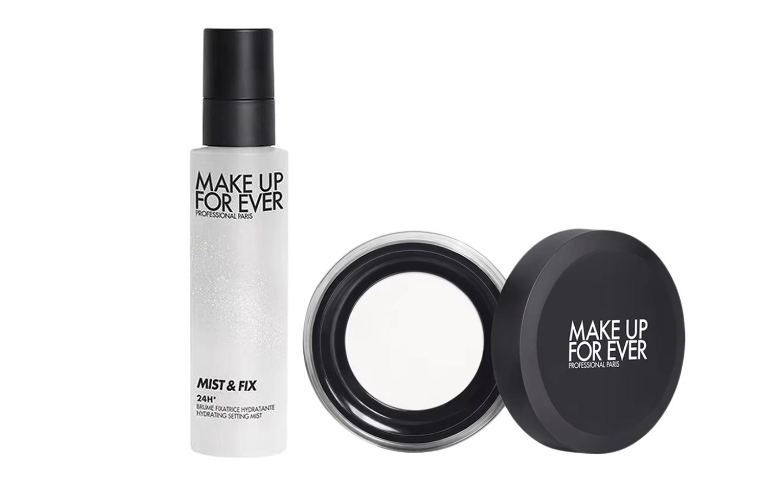 

Спрей для фиксации макияжа и рассыпчатая пудра набор для макияжа натуральный матовый финиш 8,5г+100мл MAKE UP FOR EVER