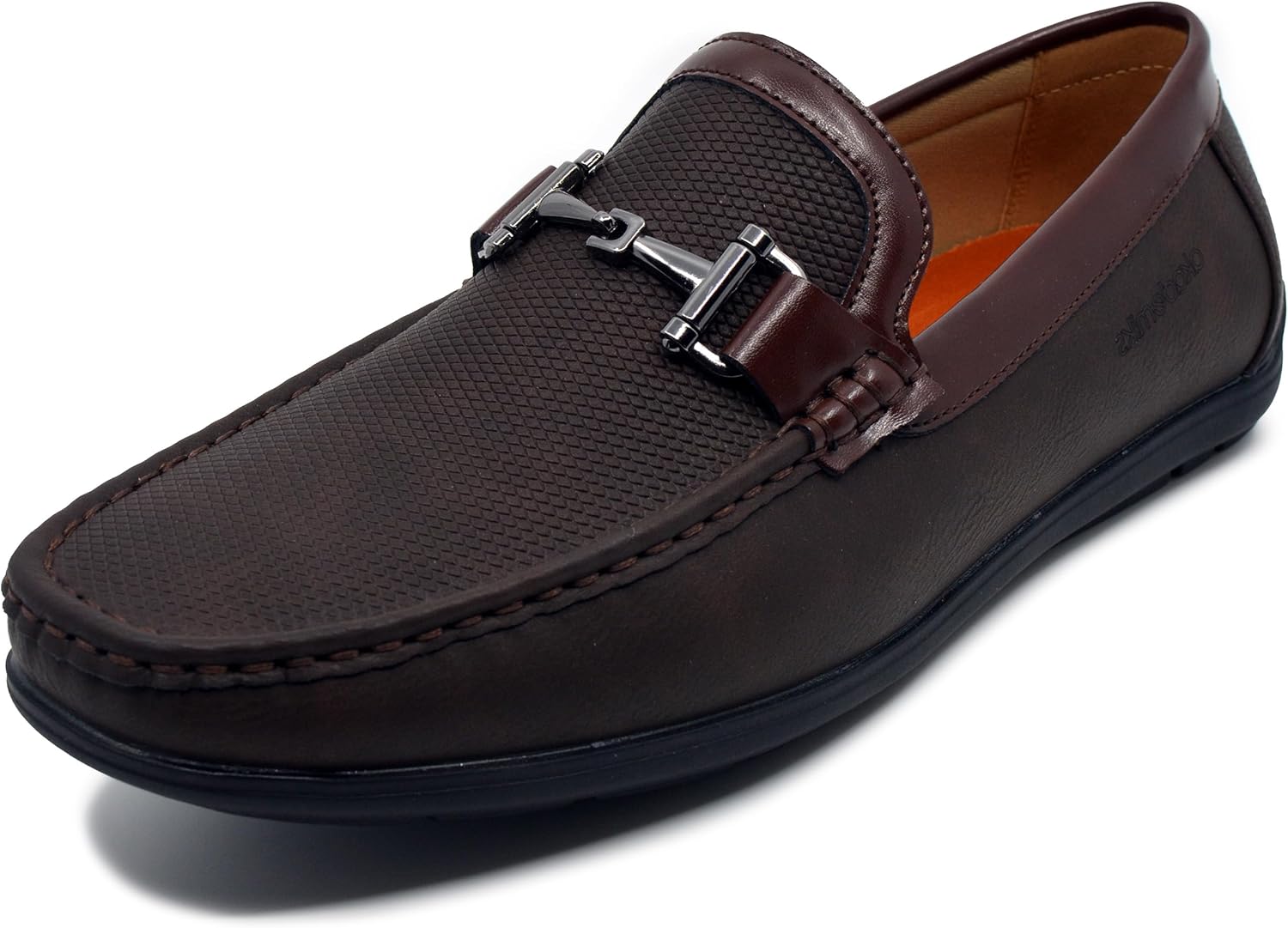 

Мужские текстурированные слипоны для вождения AKADEMIKS с эффектом памяти, повседневные и классические туфли, коричневый