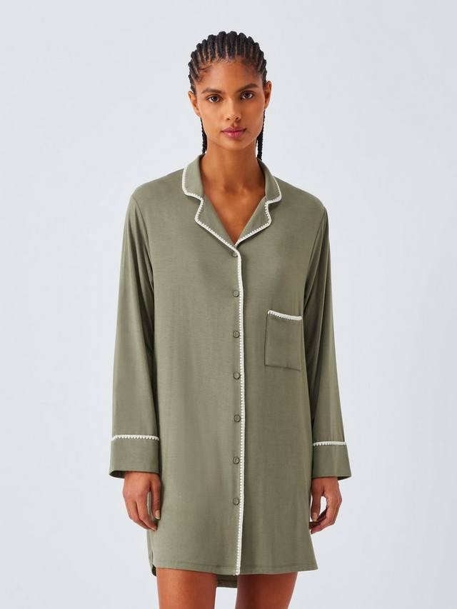 

Ночная сорочка с отделкой петельным швом из TENCEL Modal John Lewis, Khaki
