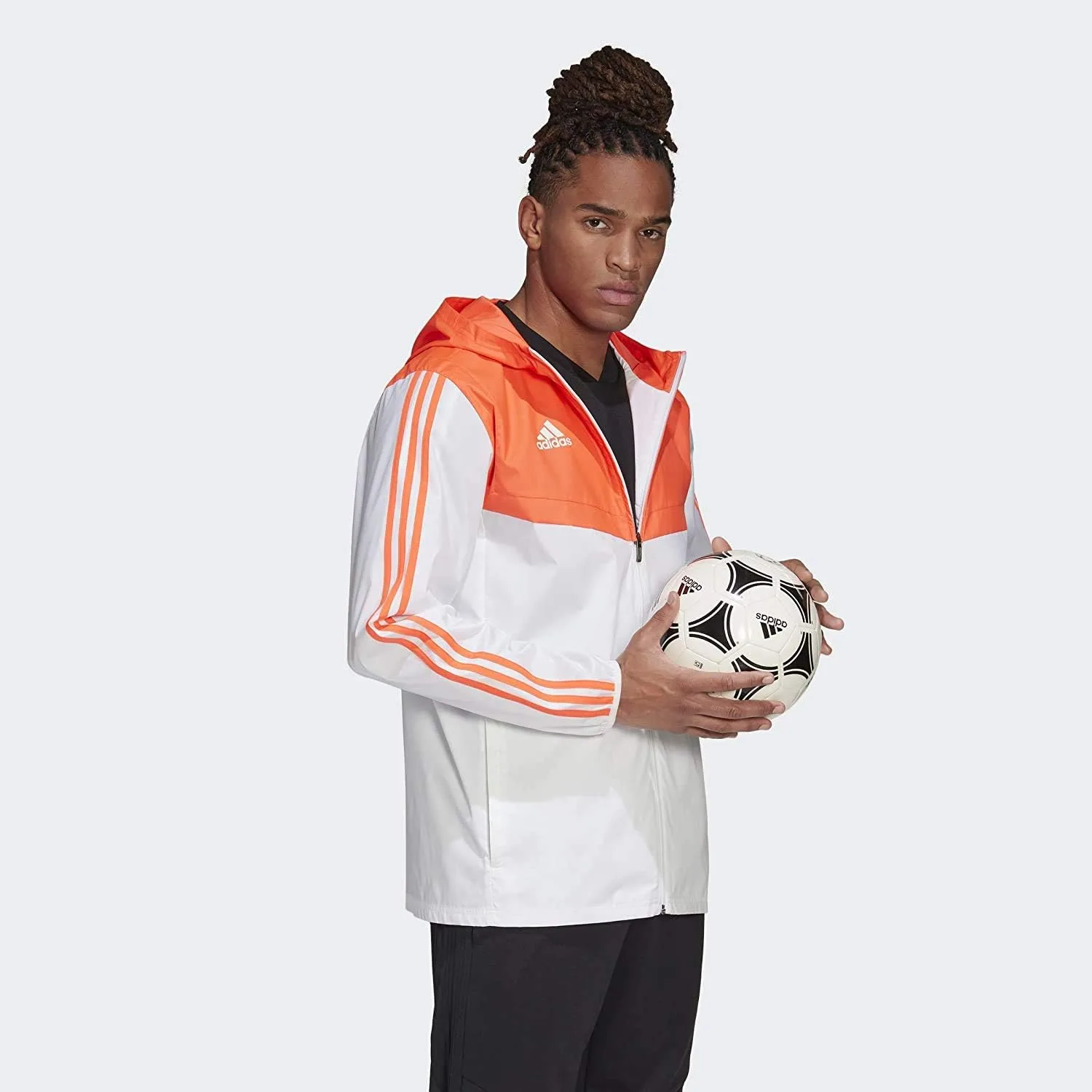 Мужская ветровка Adidas Alphaskin Tiro, белый/красный — фото 4