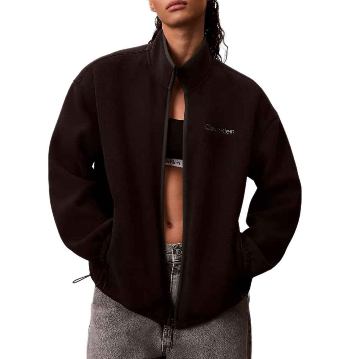 

Пальто с бархатистой текстурой Women's Calvin Klein, черный