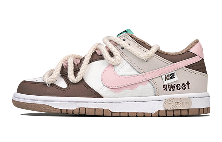 

Кроссовки Nike Dunk Skateboard Shoes Women's Low-Top Brown/Pink