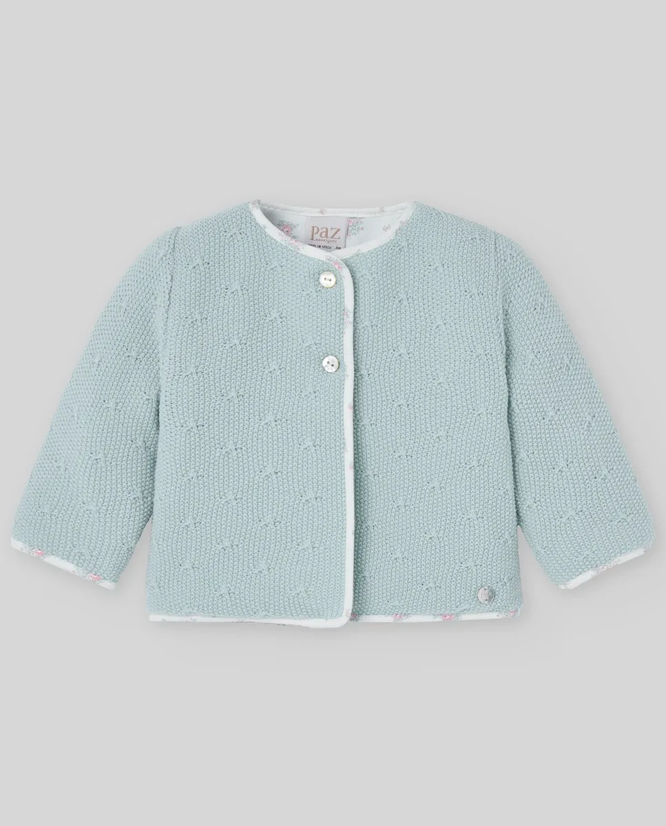 

Вязаная детская курточка из коллекции Semilla PAZ Rodríguez, бирюзовый