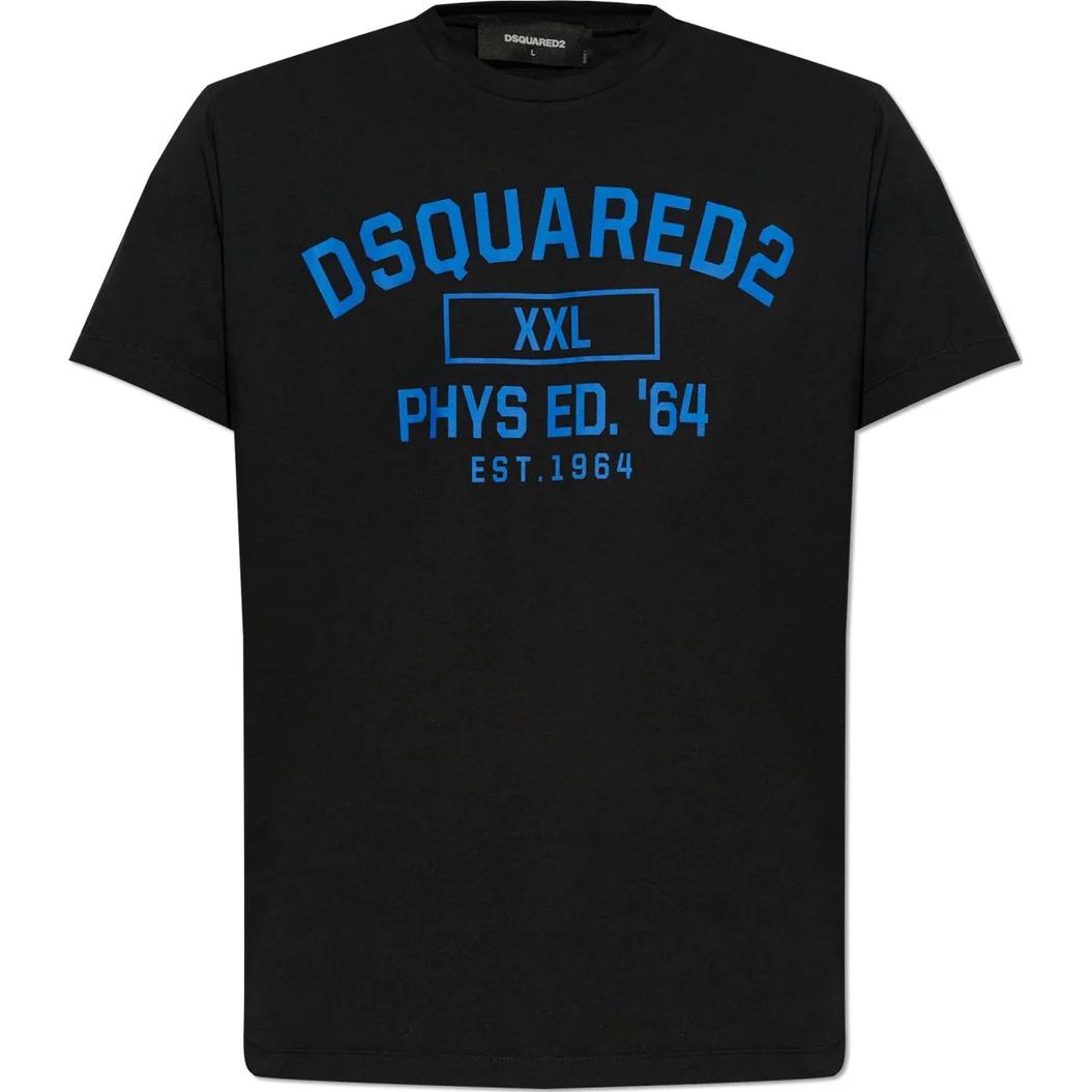 

Футболка с круглым вырезом и принтом логотипа Dsquared 2, черный