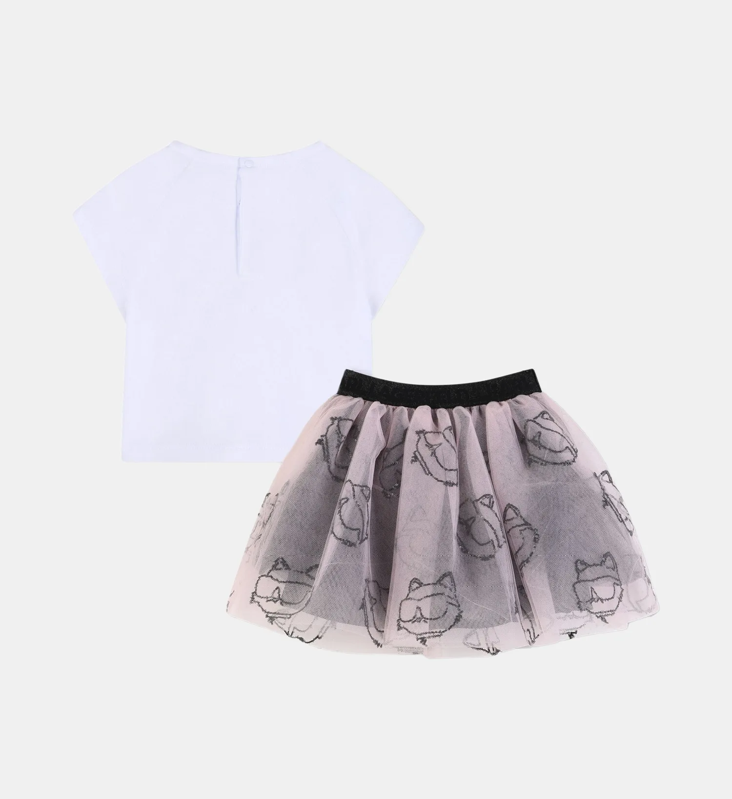 Комплект: футболка и юбка KARL LAGERFELD KIDS, белый — фото 2