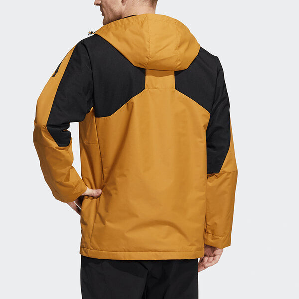 Куртка Men's adidas Contrasting Colors Sports Training Casual Hooded Jacket Wheat Brown, коричневый — фото 3