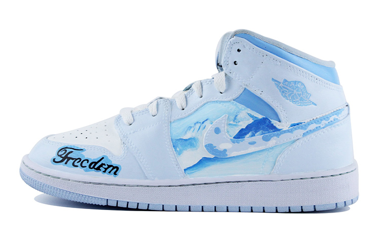 

Кроссовки Air Jordan 1 Vintage Basketball Shoes Women's Mid-Top Blue/White