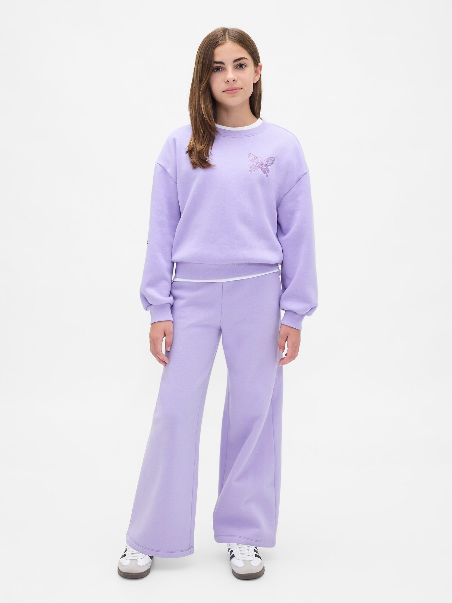 (K) Винтажный мягкий свитшот «летучая мышь» (дети) GAP, WARM VIOLET 568 — фото 2