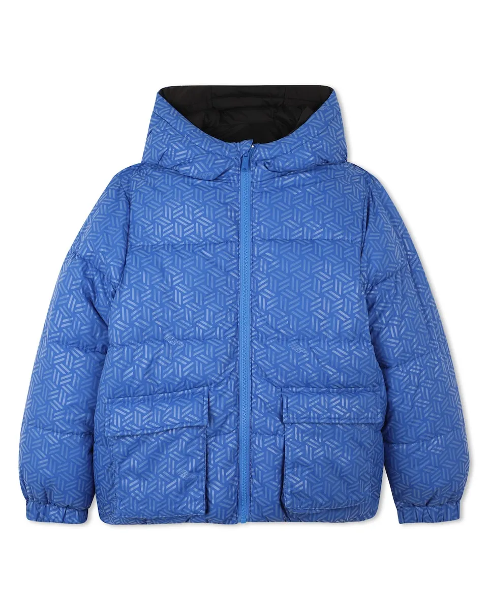 

Детская куртка с капюшоном и молнией Kenzo Kids, синий