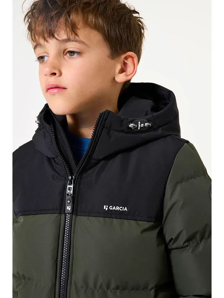 Steppjacke в стиле colour-blocking Garcia, khaki/ schwarz — фото 4