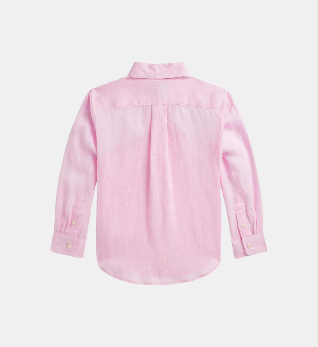 Прямая фирменная льняная рубашка Polo Ralph Lauren, розовый — фото 2