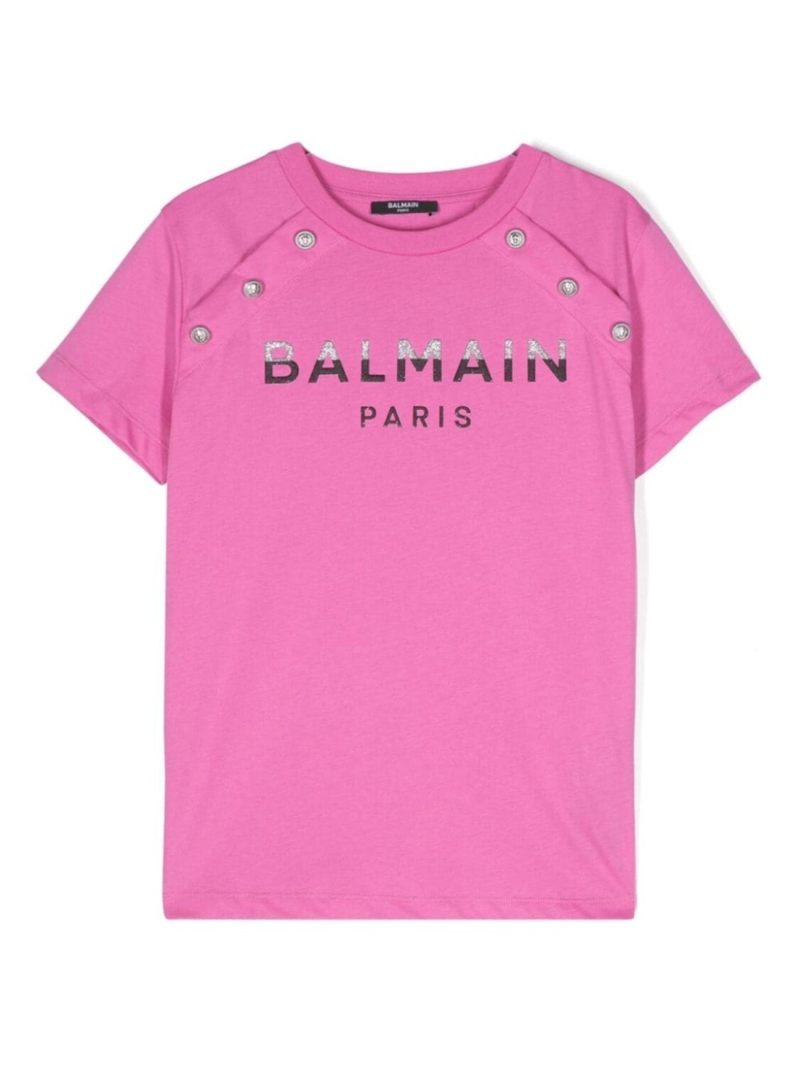 

Balmain Kids футболка с блестящим логотипом, розовый