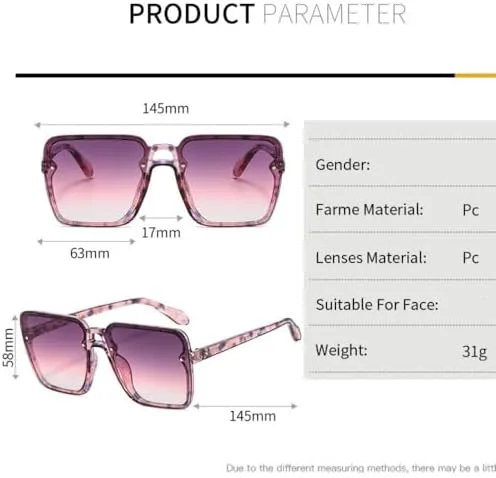 

Большие квадратные солнцезащитные очки в винтажном стиле для женщин, фиолетовые, зеленые, розовые, с защитой от УФ-излучения UV400, для мужчин и женщин MTZJH, White