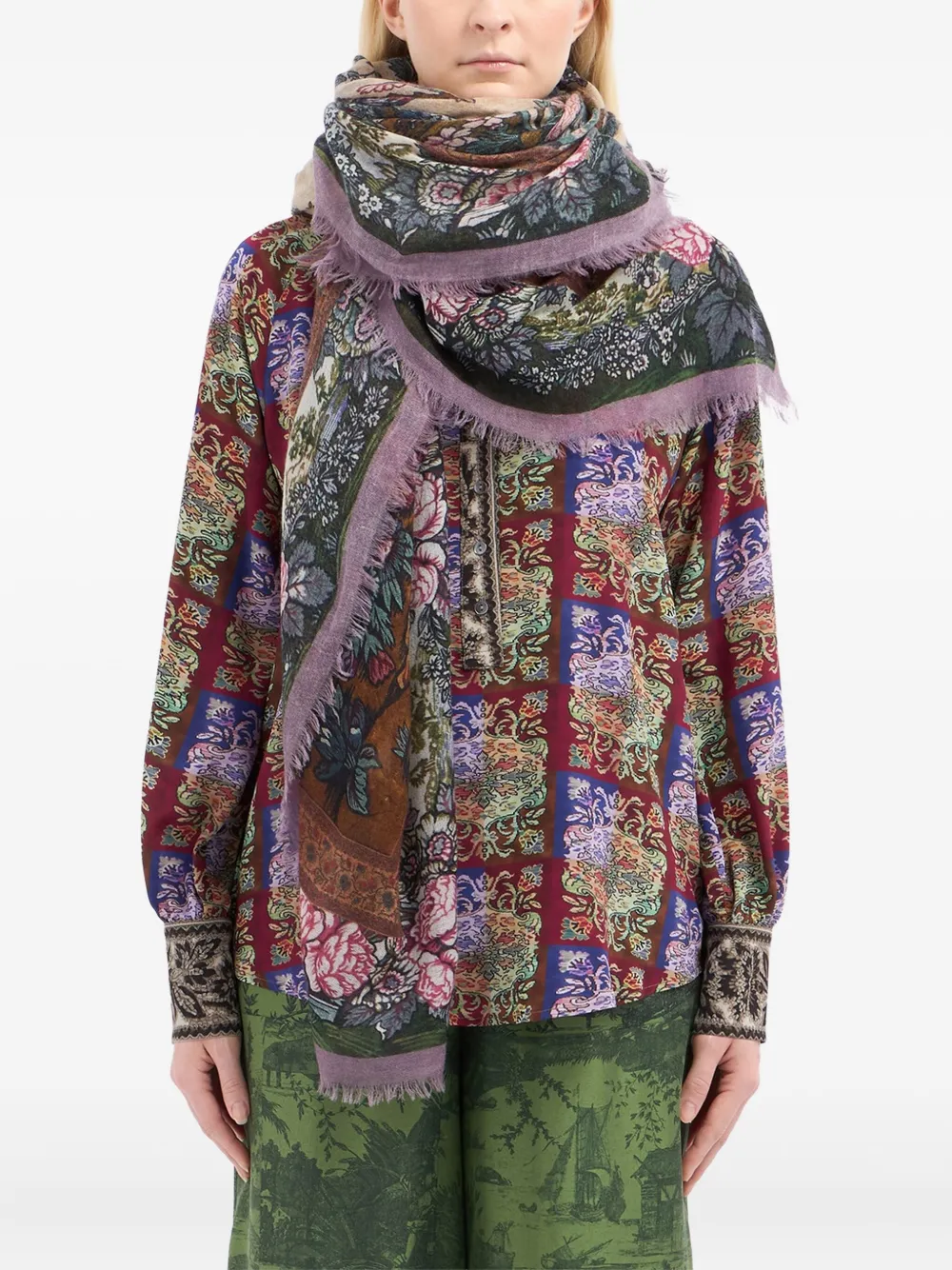 

Шарф с цветочным узором Pierre-Louis Mascia, розовый