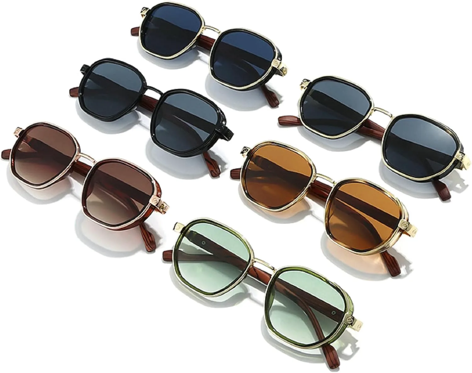 

Модные квадратные солнцезащитные очки для женщин, защита от УФ-излучения UV400, ретро-металлические, трендовые градиентные солнцезащитные очки для мужчин mincl, C1