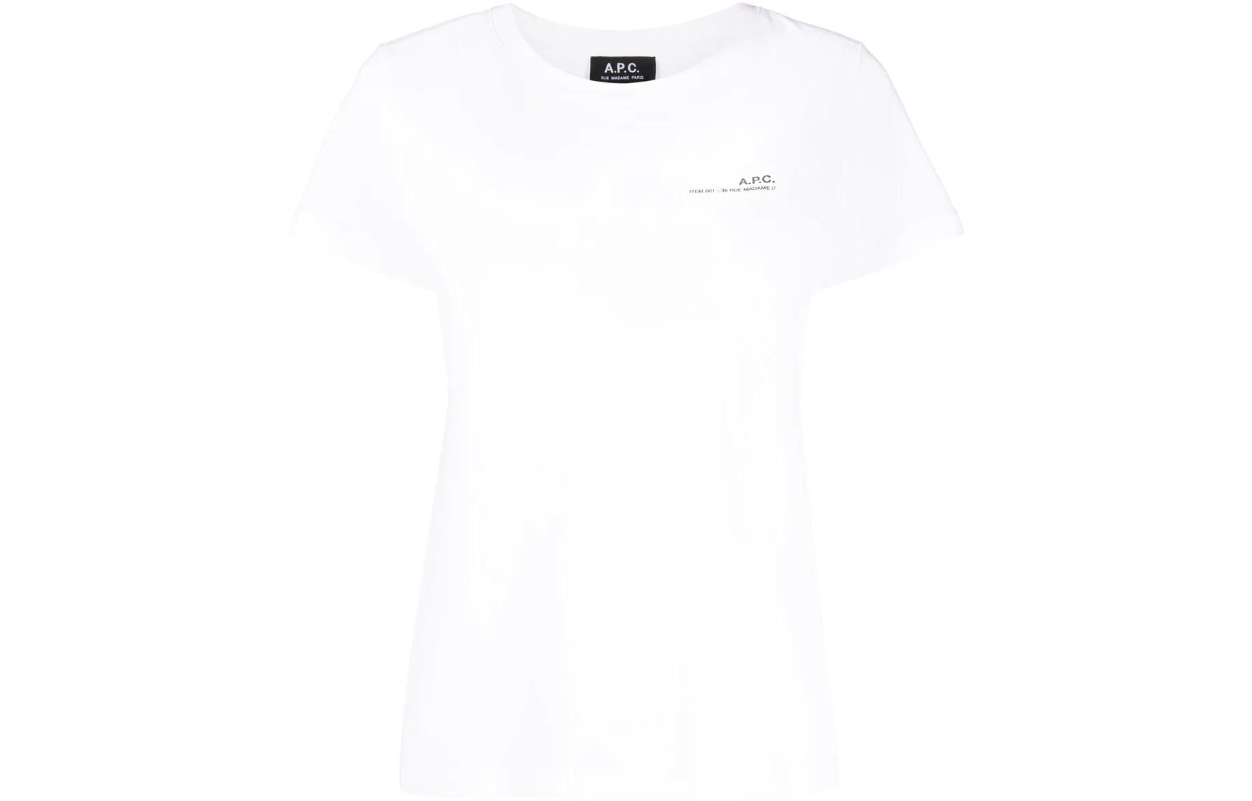 

Футболка с круглым вырезом и принтом логотипа A.P.C, белый