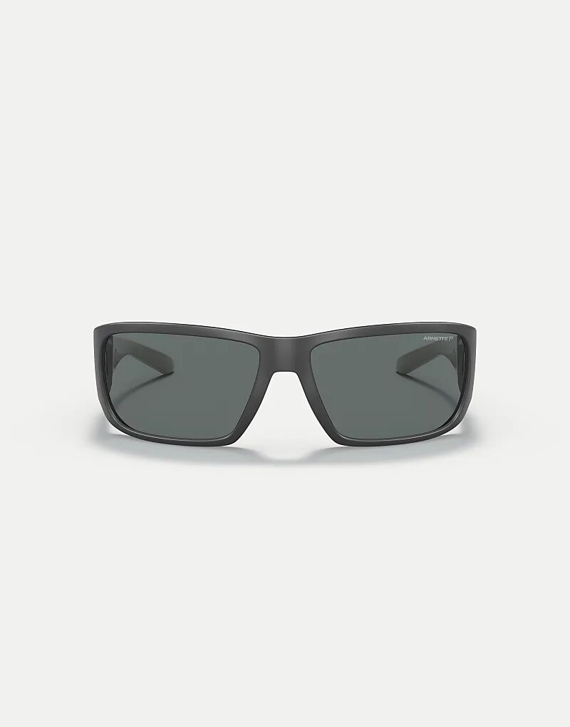 

Солнцезащитные очки Arnette Snap II с прямоугольной поляризацией и серыми линзами матового темно-серого цвета