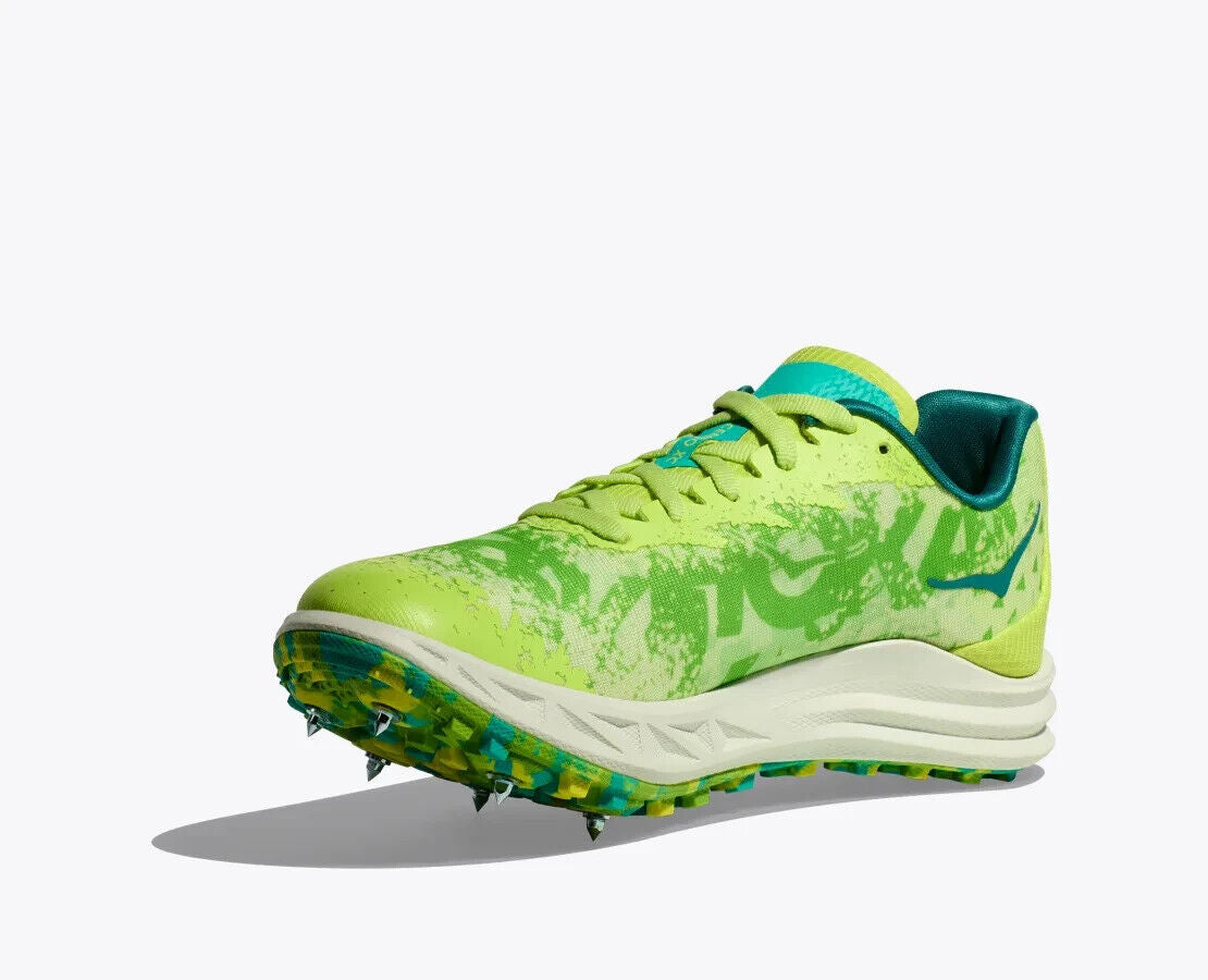 Кроссовки Hoka One One Crescendo XC Men US 11.5 Lettuce Electric Lime Spikes Cleats TF1723, зеленый — фото 4