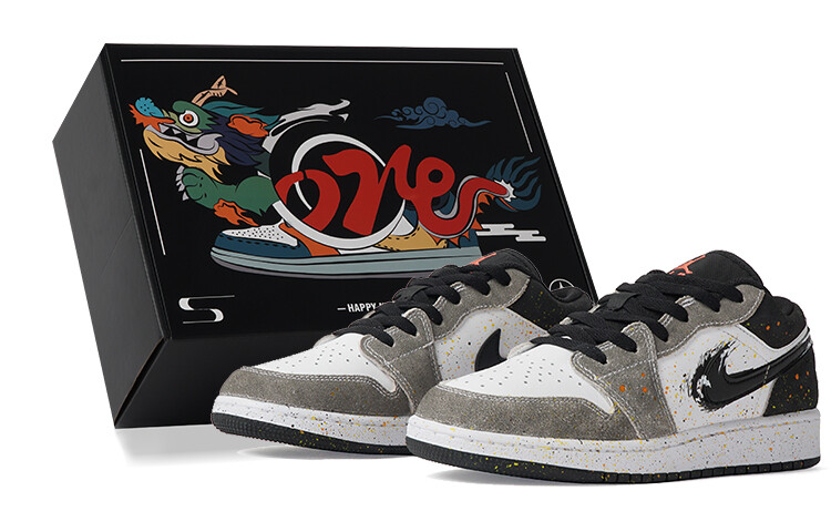 

Jordan Air Jordan 1 винтажные баскетбольные кроссовки женские, Black/White/Gray