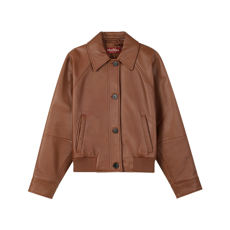 

MaxMara Studio Кожаная куртка женская, Brown