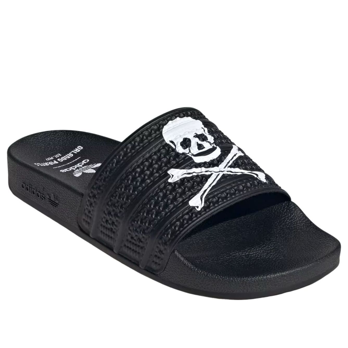 Шлепанцы Adidas x Orlando Pirates Adilette 'Core Black Cloud White' — фото 2